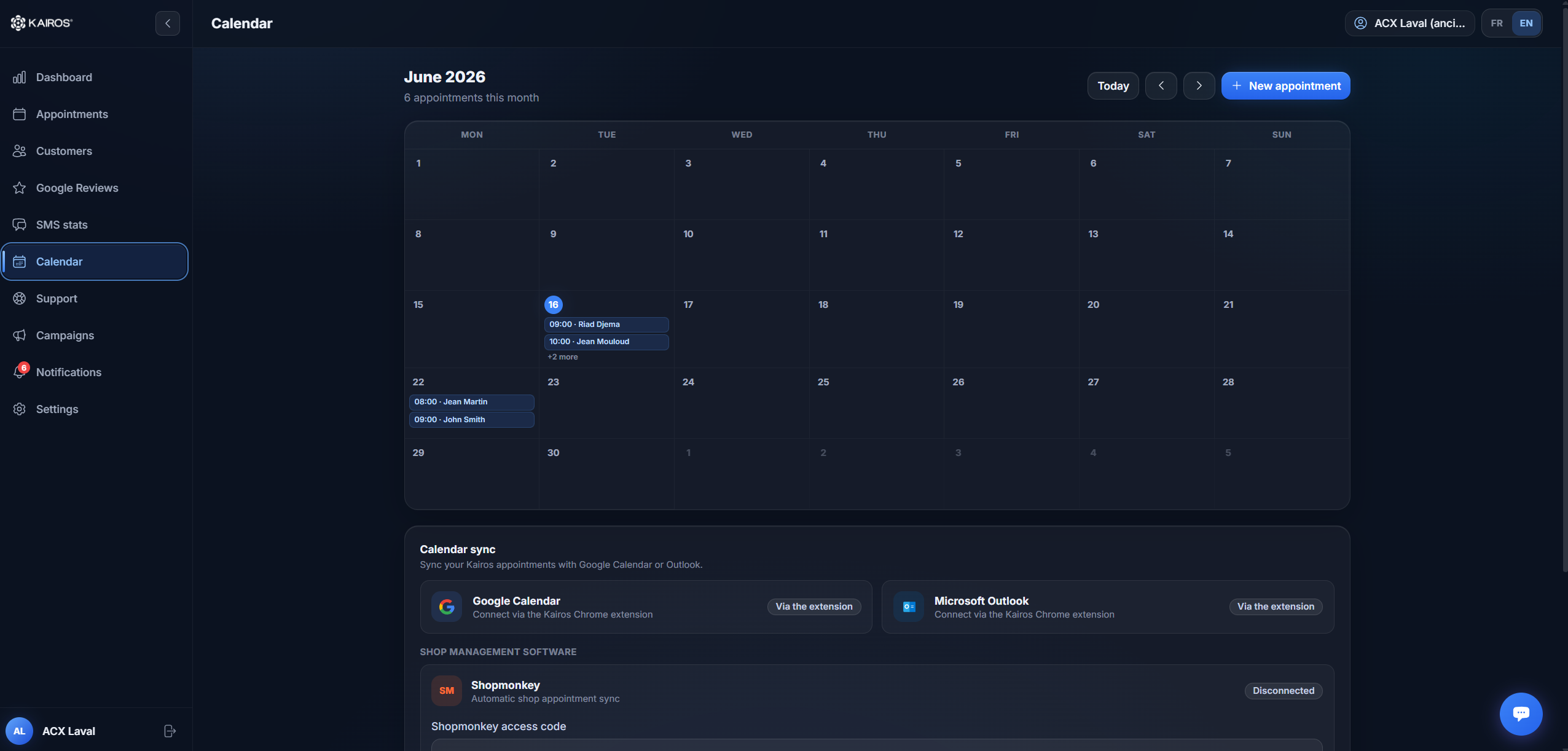 Calendrier et synchronisation Google Agenda et Outlook