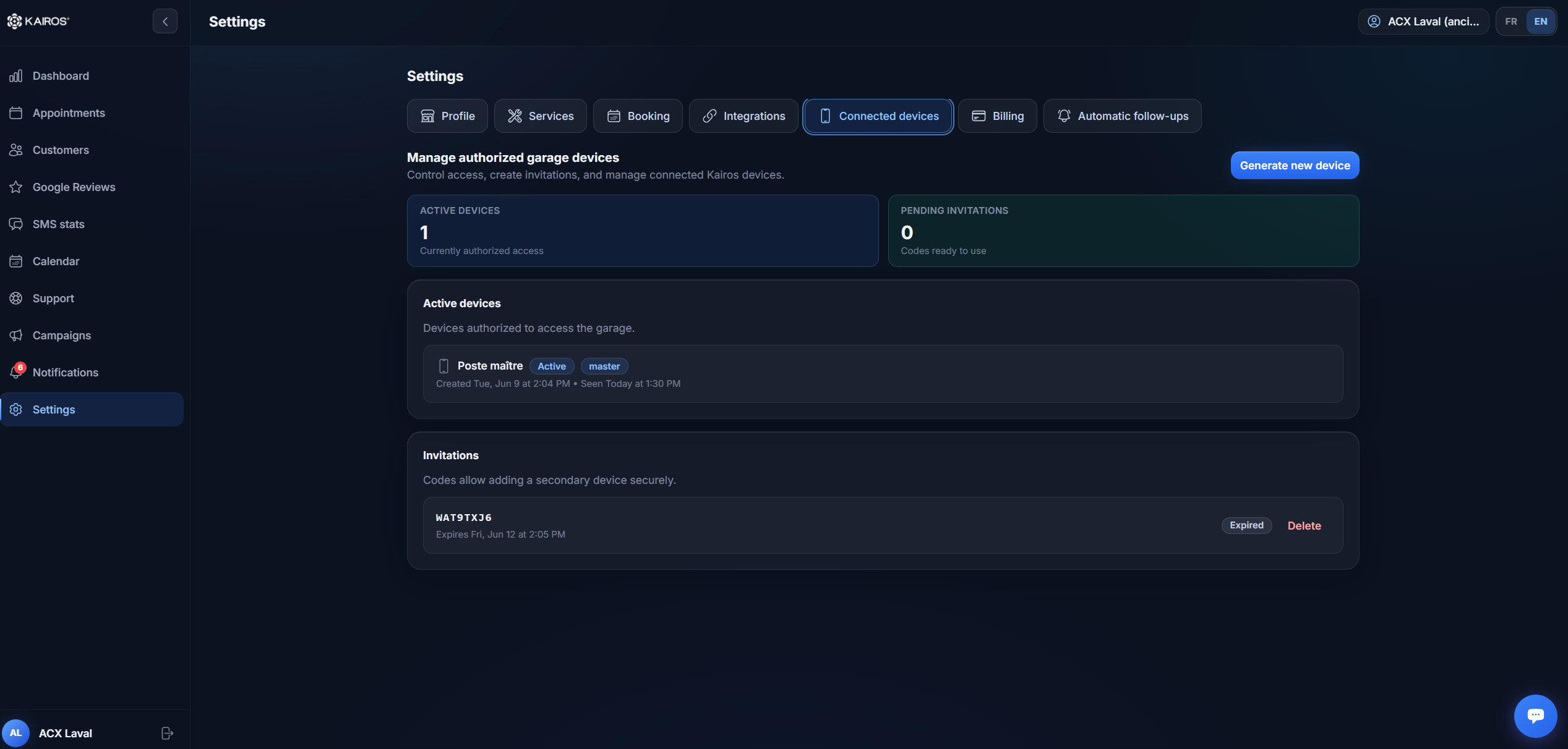 Gestion multi-postes dans Kairos